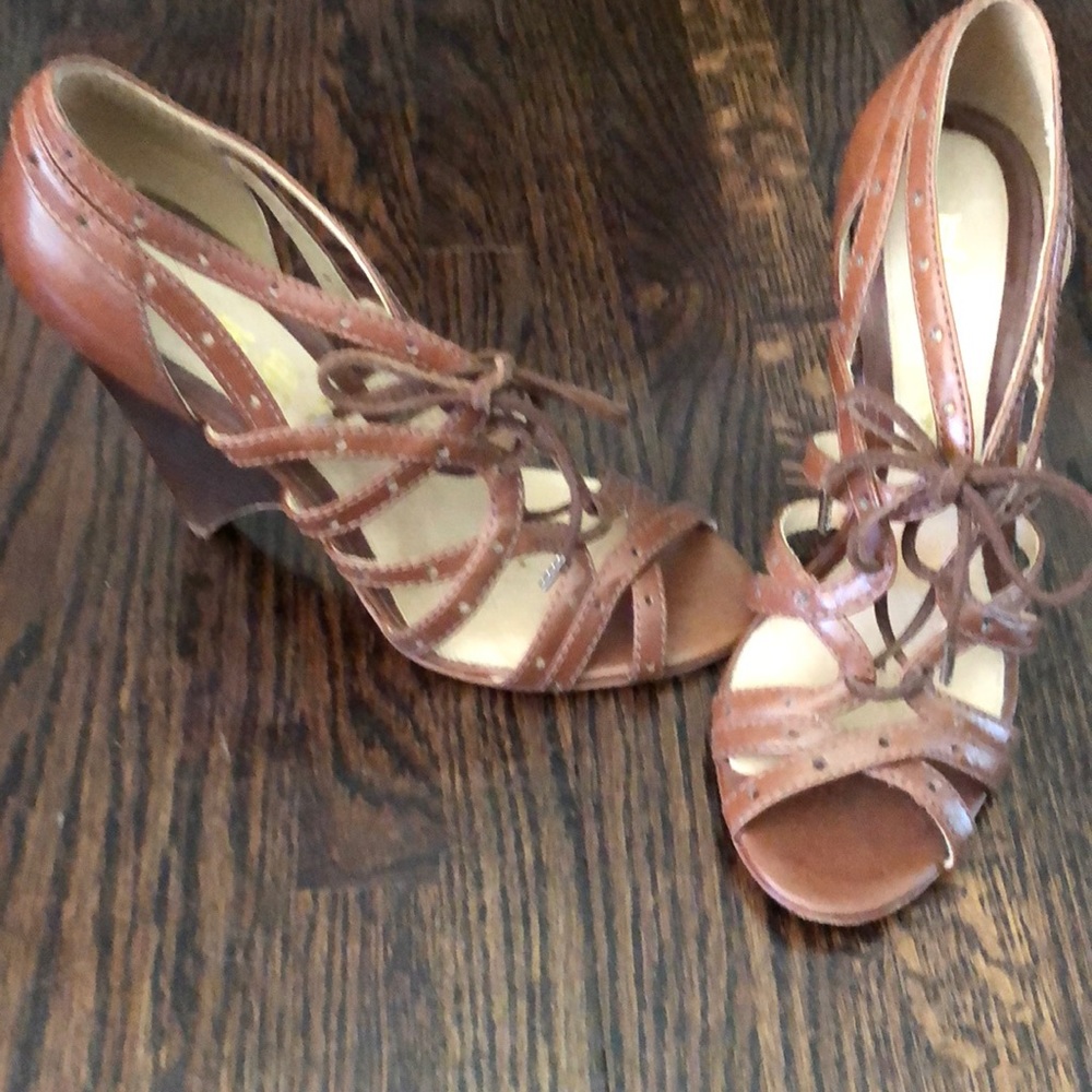 L.A.M.B. Brown Strappy Heels